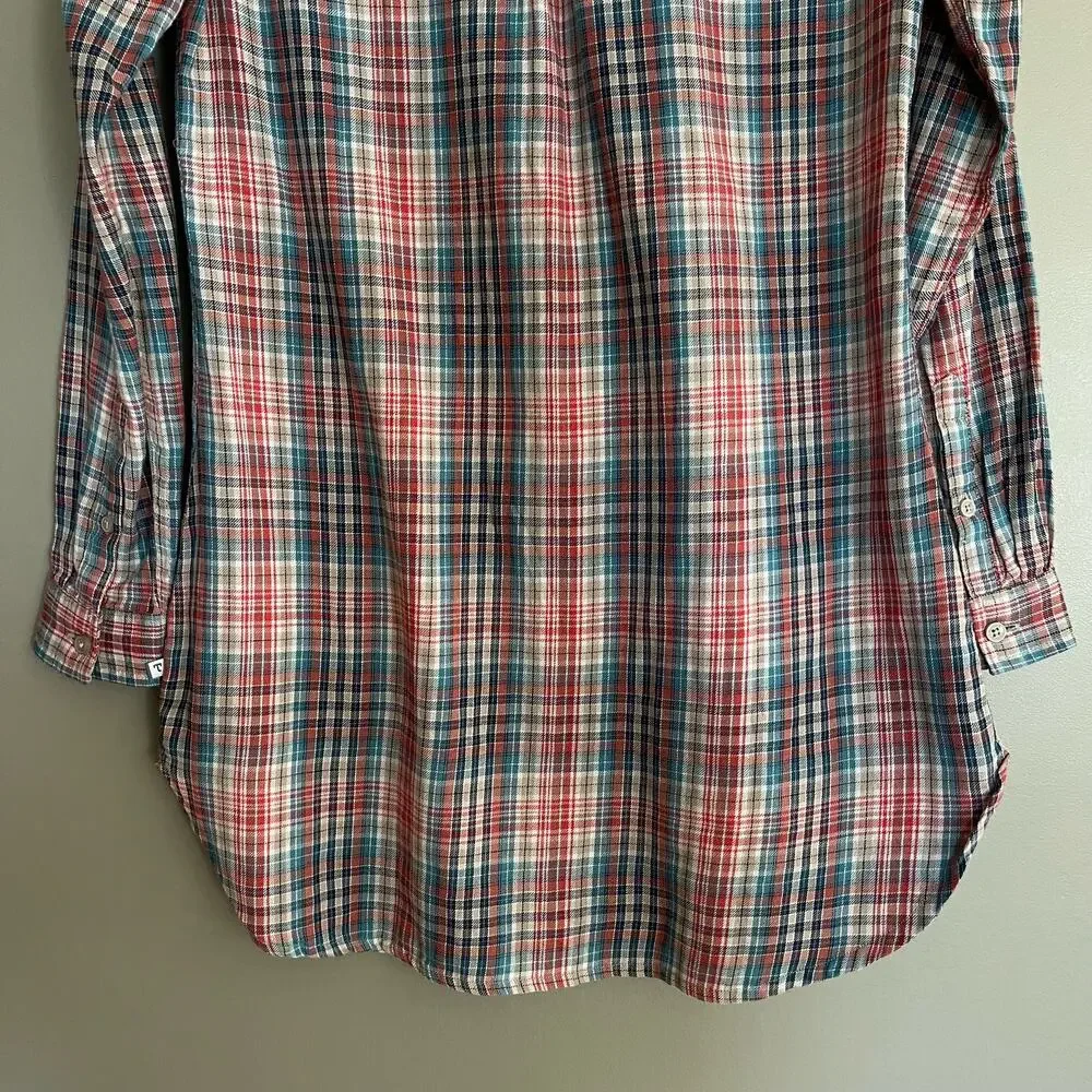 Toad & Co Mixo Plaid Tunic in Hydro Sz XS Organic Cotton Comfortable Casual Cozy
